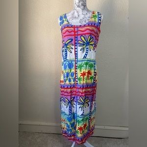 PLANET‎ FISH vibrant colored sleeveless dress